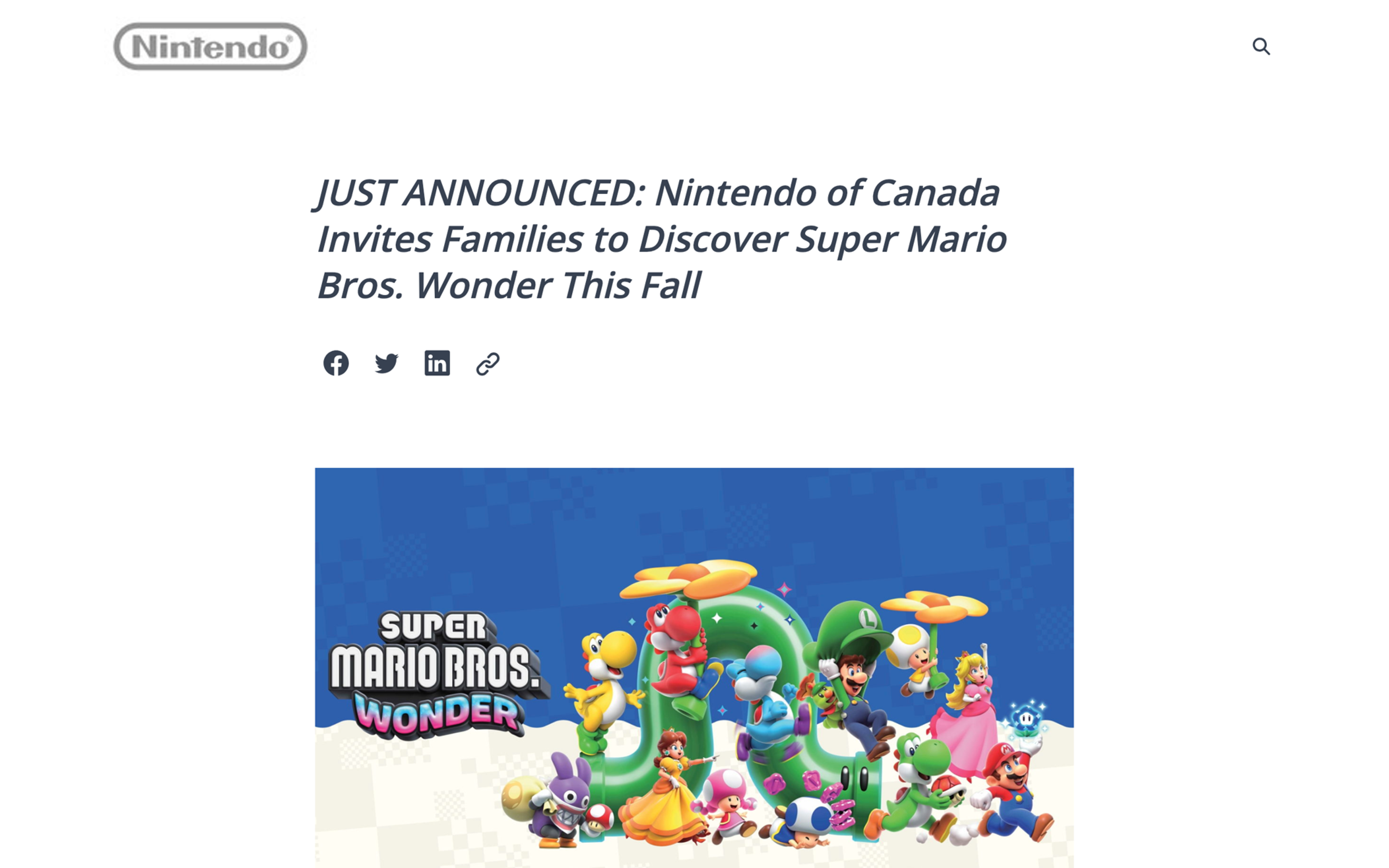 Nintendo keeping it short and sweet